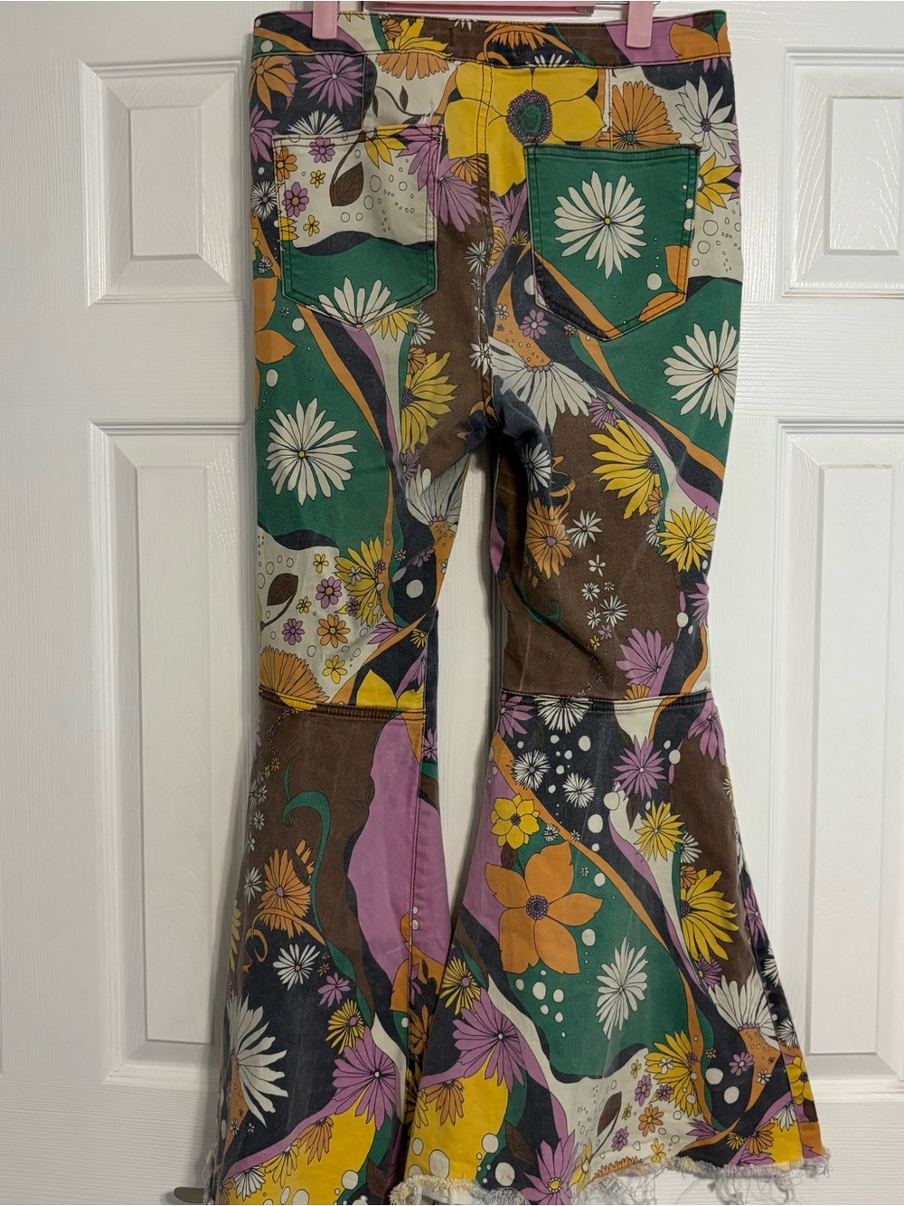 Free People RARE Flare Jeans Psychedelic Combo - Picture 2 of 6